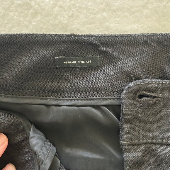 Talbots Heritage Pants Women’s Black Wide Leg Trousers Pure Irish Linen - Picture 4 of 9